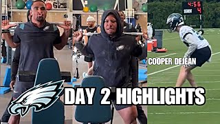 Philadelphia Eagles Rookie Minicamp Day 2 Highlights; Cooper Dejean DEBUT! + Jalen Hurts & SAQUON