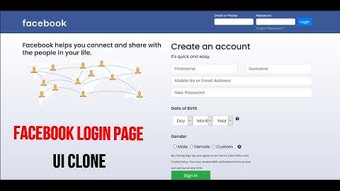 Facebook Login page UI design Clone Using HTML and CSS