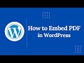 How to Embed PDF in WordPress ( Step-by-Step Tutorial)