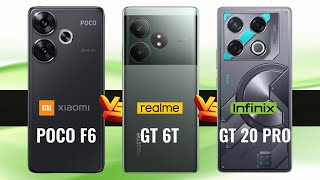 Poco F6 Vs Realme GT 6T Vs Infinix GT 20 Pro