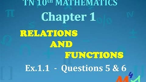 TN 10th Maths Exercise 1.1, (Q.5 & 6), Relations & Functions