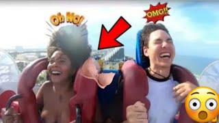 Girls Passing Out Funny Slingshot Ride