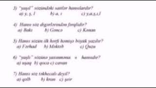 1-ci sinif ucun test