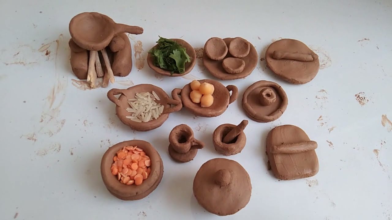 Amazing technique make kitchen set with polymer clayhand made kitchen