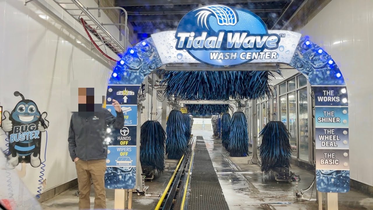 🌊 TIDAL WAVE Car Wash! Ride Along and Drive Through POV