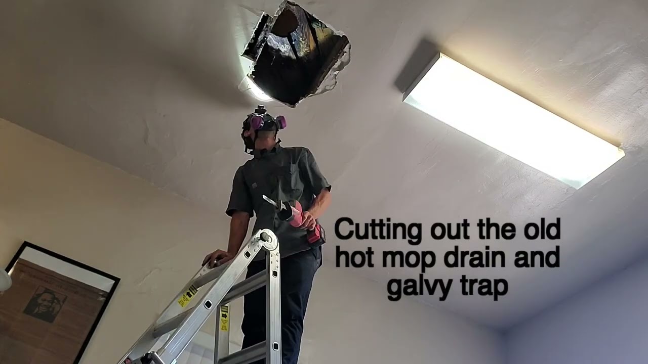 Removing Old Hot Mop Shower Drain and Installing New Shower Pan and