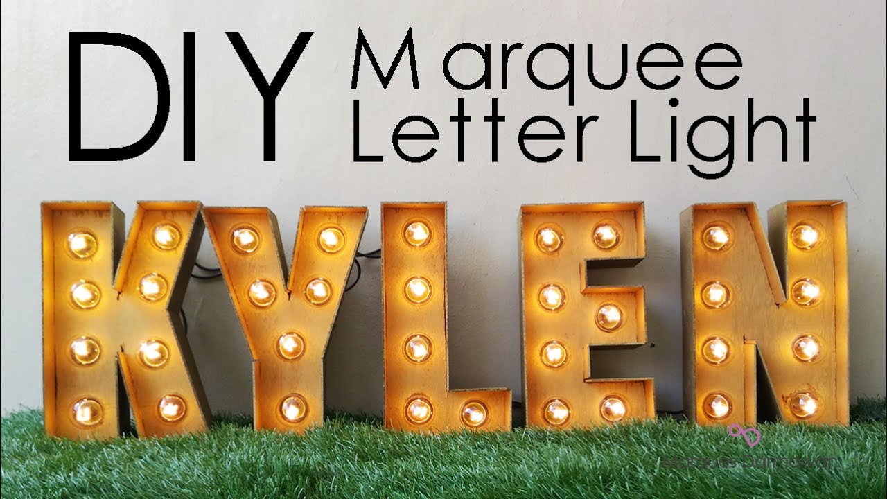 DIY Wooden Marquee Letter Light Lampu  Kayu Nama  