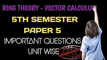 Degree  5th sem mathematics Important Questions  || paper-5 ( Ring  Theorey ) ||