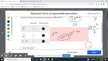 Equivalent forms of exponential expressions