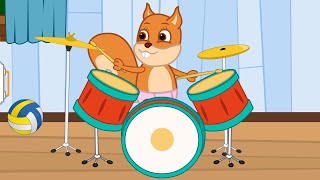 Bridie Squirrel en Español - Los Tambores del Pequeño Para Niños