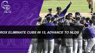 Rockies Outlast Cubs In 13 Innings, Advance To Nlds