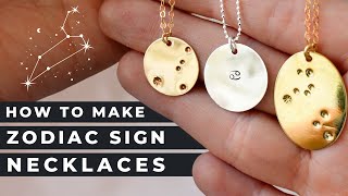 How to make GOLD FILLED & SILVER zodiac disc necklaces! Tutorial