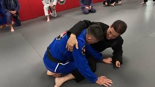 Misdirection to outside hook sweep (soto sumi gaeshi)