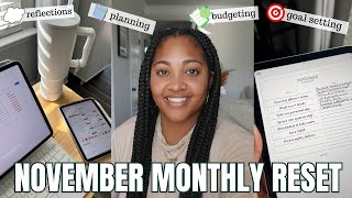 NOVEMBER 2023 MONTHLY RESET ROUTINE | budgeting, reflections, favorites, goals, mood board 💻📆🍂✏️