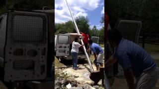 Installing flag pole 35' foot the red neck way