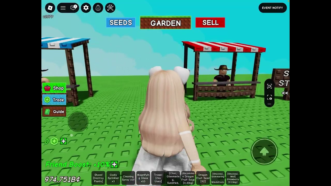 Playing grow a garden with J and D