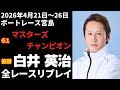 【白井英治】G1第27回マスターズチャンピオン 全レースリプレイ【ボートレース】