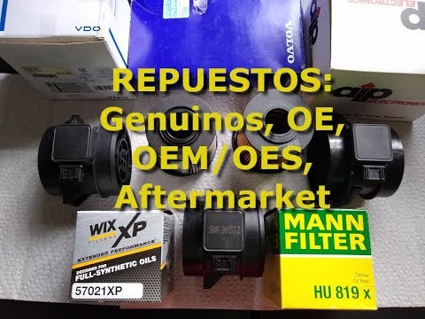 Tipos de repuestos (Genuino, OE, OEM/OES, aftermarket)