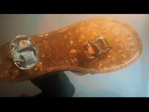 ASMR/ Clear jelly shoes under glass 😇😴