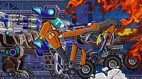 Robot Excavator in Excavator Shape VS Robot Angry Bear - Game Show - Game Play - 2016 - HD