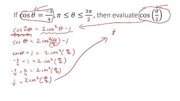 Advanced Functions MHF4U Example chap 7.030 Using Double Angle Formula to Find cos (x/2)