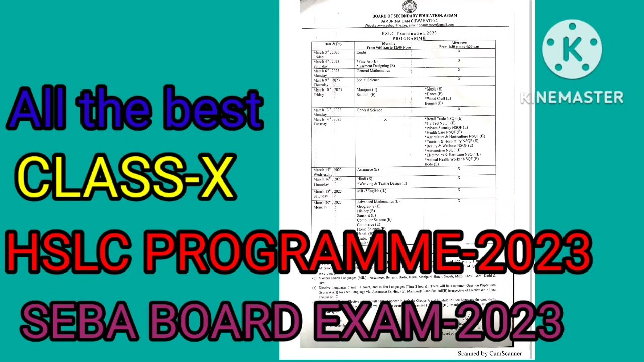 HSLC PROGRAMME-2023//SEBA BOARD EXAM-2023//CLASS-10//IMPORTANT NOTIFICATION FOR HSLC2023//FINAL EXAM