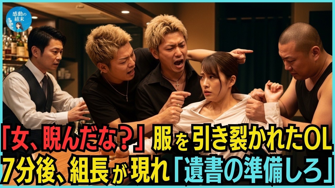 「おい女！今睨んだよな？」ヤクザ3人組に服を引き裂かれたOL。顔面蒼白のバーテンダー「ヤ、ヤバイです…」7分後、組長の父が現れ、極道の制裁を下す