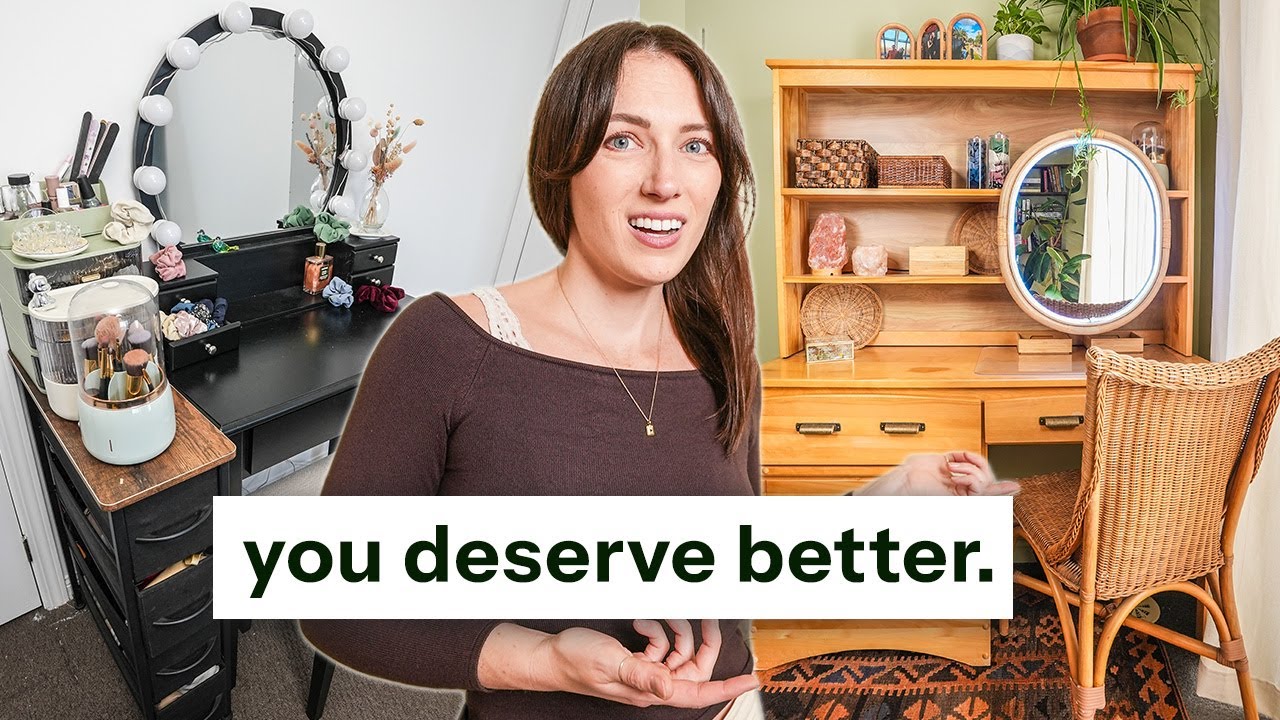 how to seriously makeover a messy vanity | organize with me!