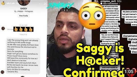Saggy Accepted Hacking😡 Sid Reveal Saggy Hacking | Saggy Hacker proved | #saggyhacker #sid #saggy