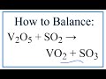 Balancing Chemical Equations