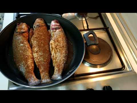 فيديو: السمك في مقلاة شواء بالغاز