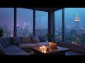 Rainy NYC Penthouse Night ☔ Cozy Luxury Ambience for Studying & Relaxing