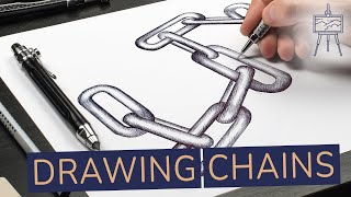 How to Draw 3D Chains | Step-by-Step Tutorial