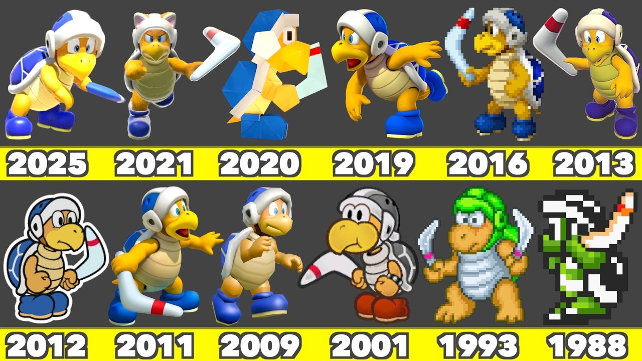 Evolution of Boomerang Bro Game Graphics In Nintendo Games (19988-2025)