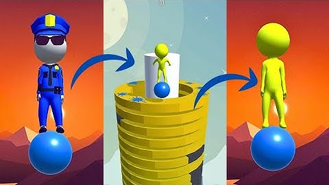 🕹 Stickman Stack Ball - Gameplay - Android, iOS - All Levels - 1-5
