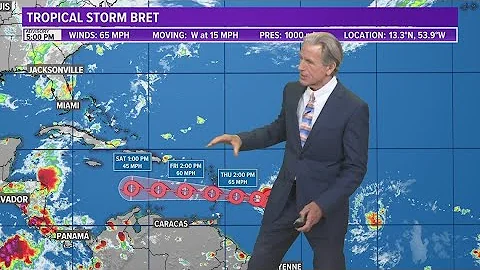 What did Hurricane Hunters find flying through Tropical Storm Bret?