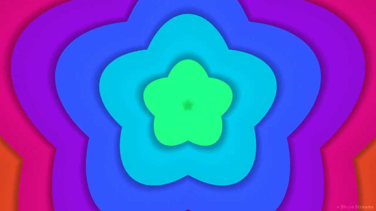 Symmetry in Motion: Shape Streams Floral Tunnel, Fluorescent Neon Colors, Flower Tunnel Background