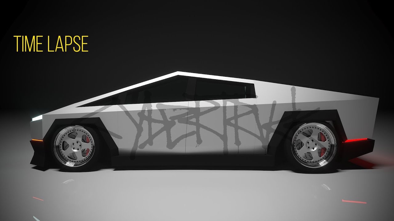TESLA CYBERTRUCK STANCED MODE - TIMELAPSE - Creative Roman