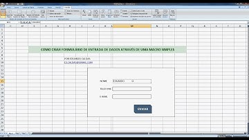 Excel Avançado - Formulário através de macro simples