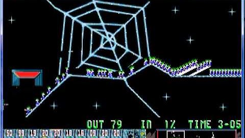 Lemmings 1 Taxing Level 20 Walk the web rope