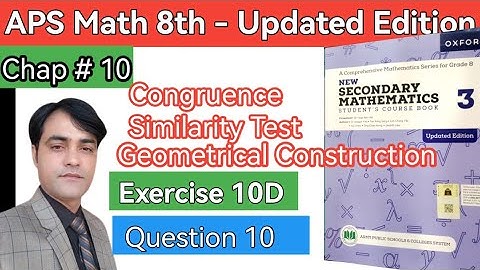 Exercise 10D Q # 10 II APS Maths 8th II New Secondary Math Book 3 II Geometrical Transformations