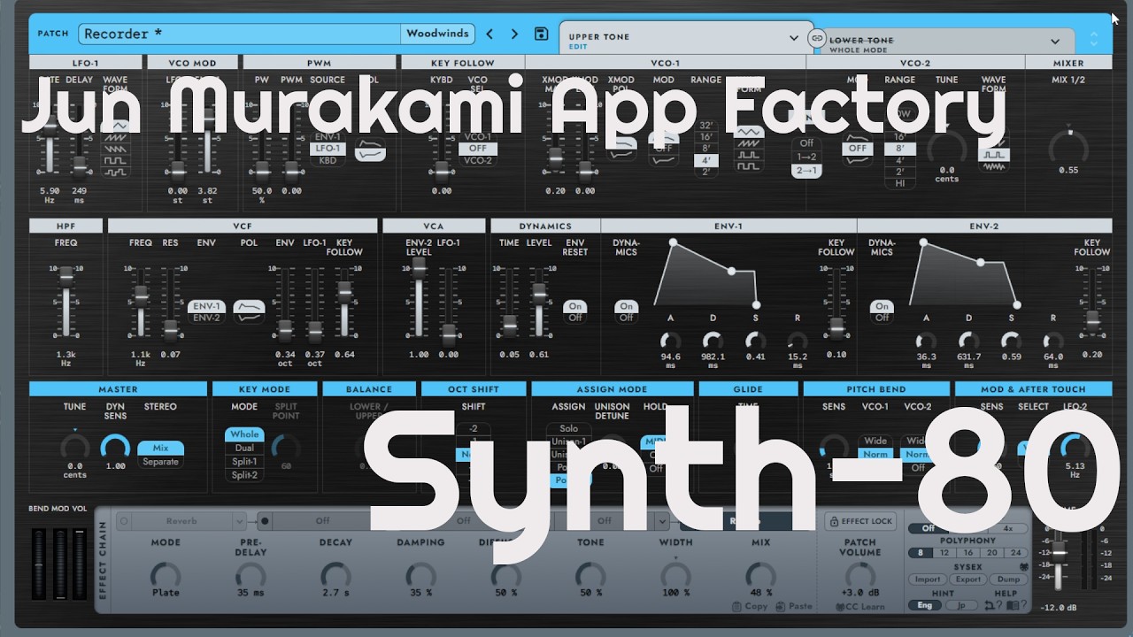Synth-80 by Jun Murakami App Factory (No Talking) - YouTube