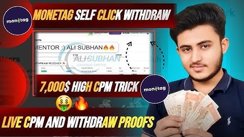 Monetag Self Click High CPM Method | Live Withdraw Proofs | Direct Link Loading Method