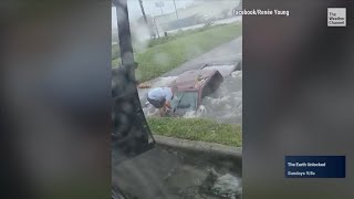 Texas Couple's Dramatic Rescue of Driver Stuck in Rising Water