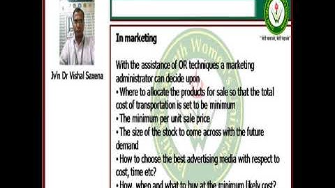 JAYOTI VIDYAPEETH- Application and Scope of OR video lecture 1