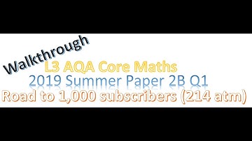 AQA L3 Core Maths Summer 2019 Paper 2 Q1 ALL PAPERS