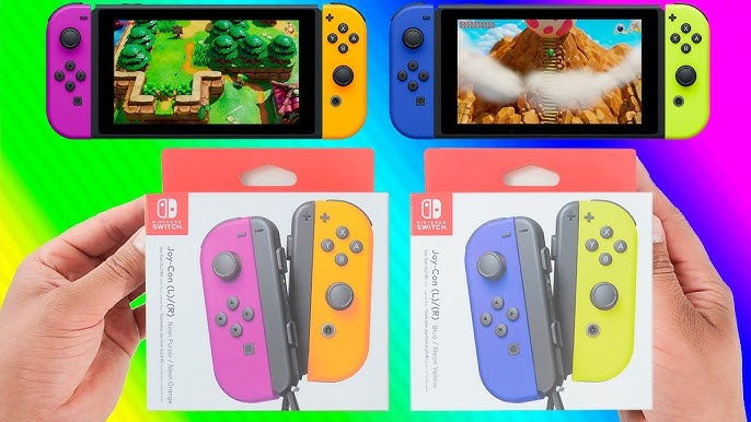 Nintendo Switch NEON Purple and Orange Joy Con Unboxing + Review (New - YouTube