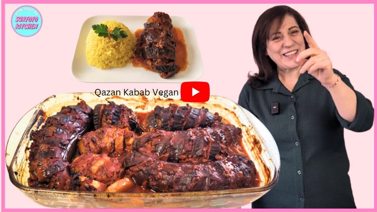 Vegane gefüllte Auberginen |  Qazan Kabab Vegan | أفضل قازان كباب بدون لحم