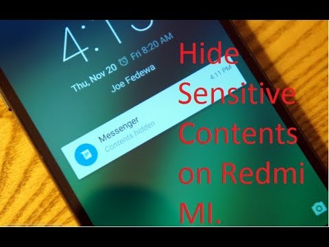 How to Hide Sensitive Contents on Lock screen in Redmi MI - YouTube