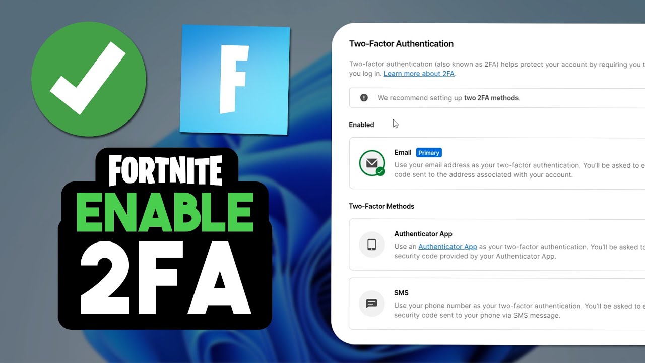 How to Enable 2FA on Fortnite | Turn on Two Factor Authentication - YouTube